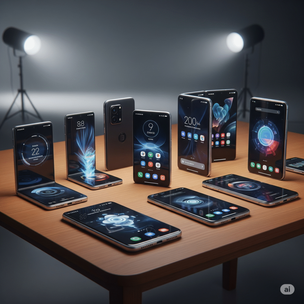 Сучасні смартфони 2025 року на столі - Вибір найкращого телефону