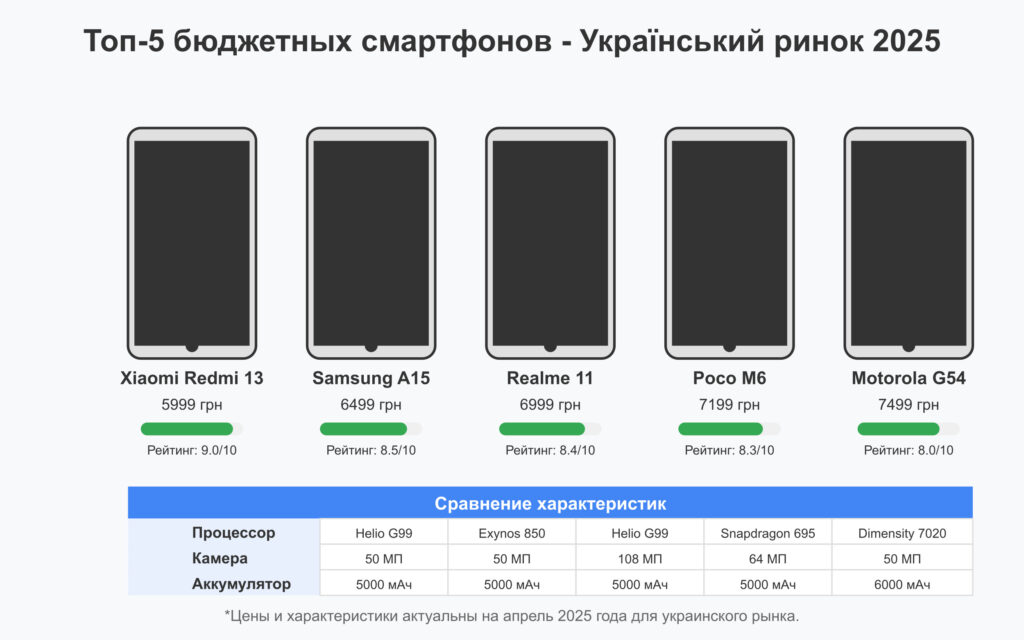 Лучшие бюджетные смартфоны