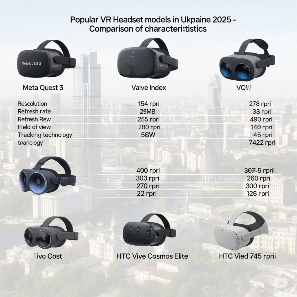 Популярні моделі VR-гарнітур в Україні 2025 - Порівняння характеристик