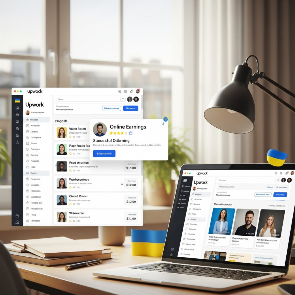 Інтерфейс платформи Upwork для українських фрилансерів - заробіток онлайн