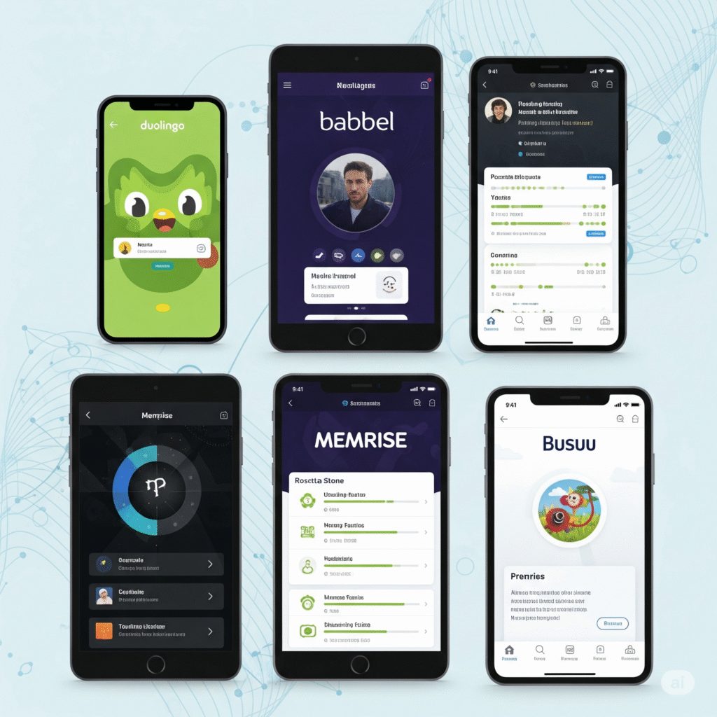 Інтерфейси популярних додатків для вивчення мов - Платформи онлайн навчання
