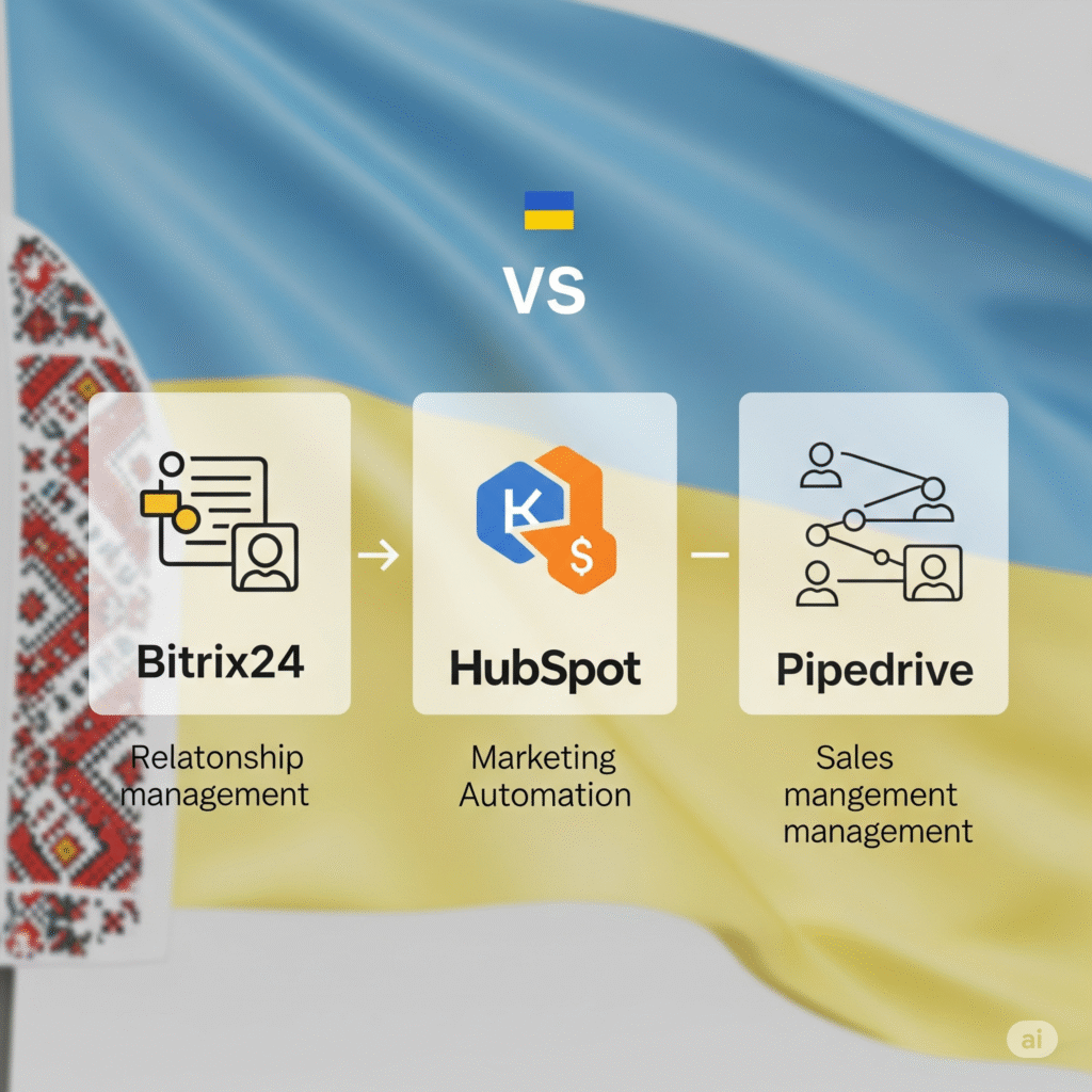 Порівняння CRM систем Bitrix24 HubSpot Pipedrive для малого бізнесу України