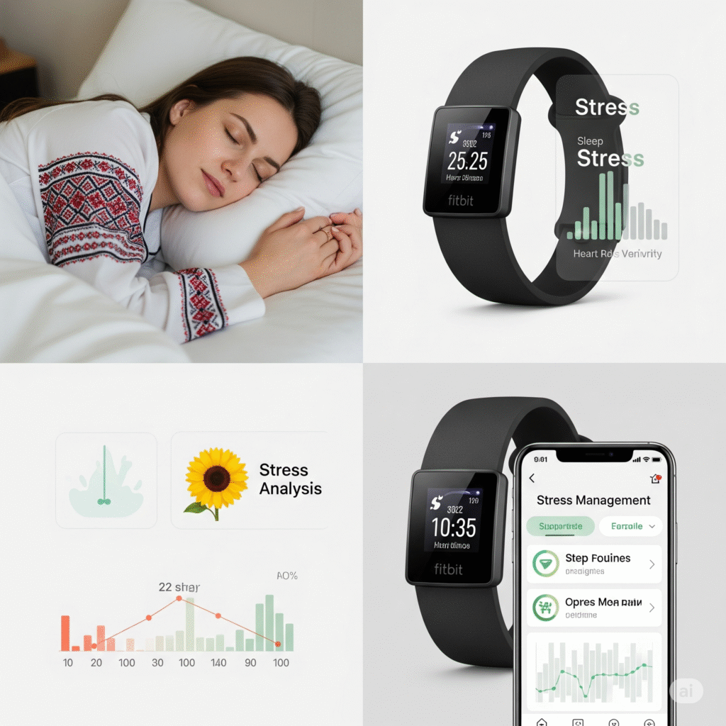Fitbit Sense 2 анализ сна и стресса - функции для украинцев