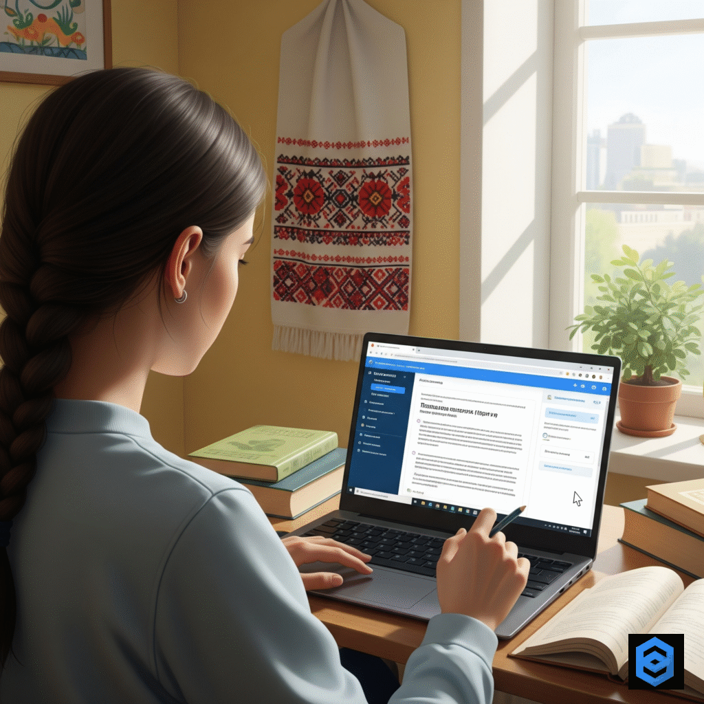 Онлайн навчання на ноутбуці - українські освітні платформи