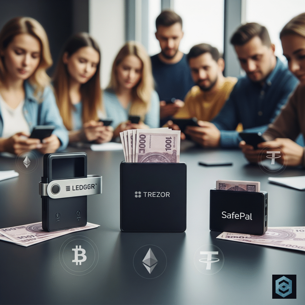 Популярні апаратні криптогаманці в Україні - Ledger Trezor SafePal